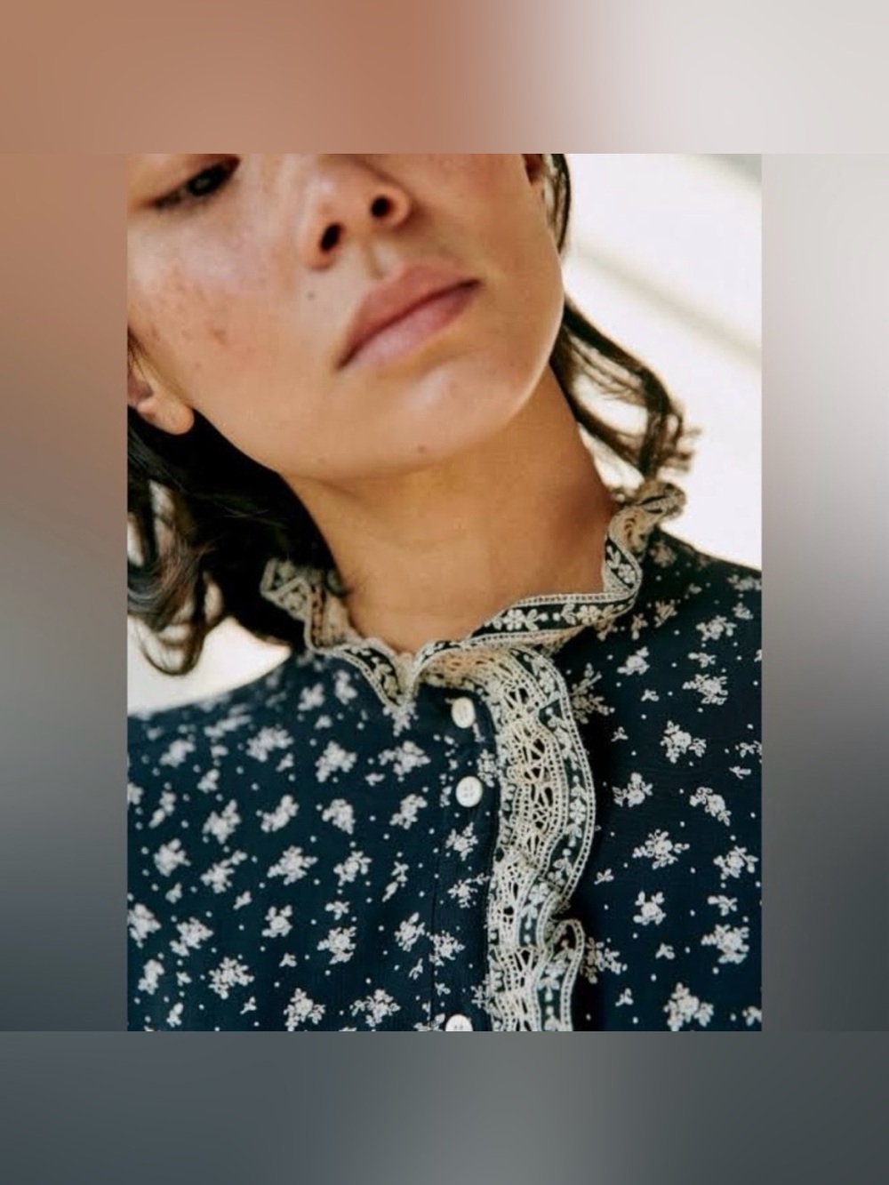 Sezane x Sea NY Chlo Shirt Navy Floral FR36 - Picture 9 of 14